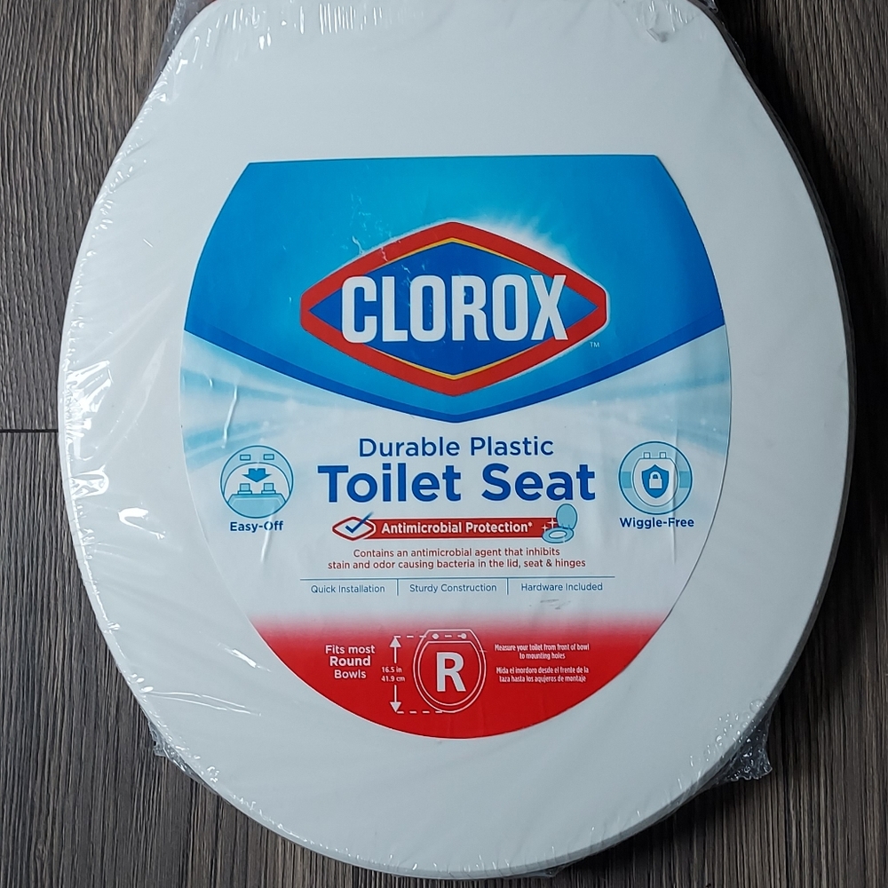 Clorox White Plastic Toilet Seat
